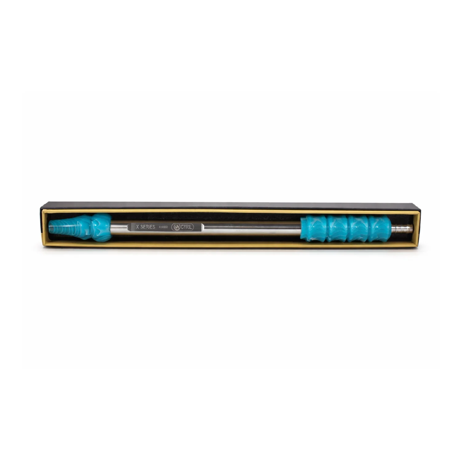 Cyril X-series handle- Resin Azure – silver-packaging