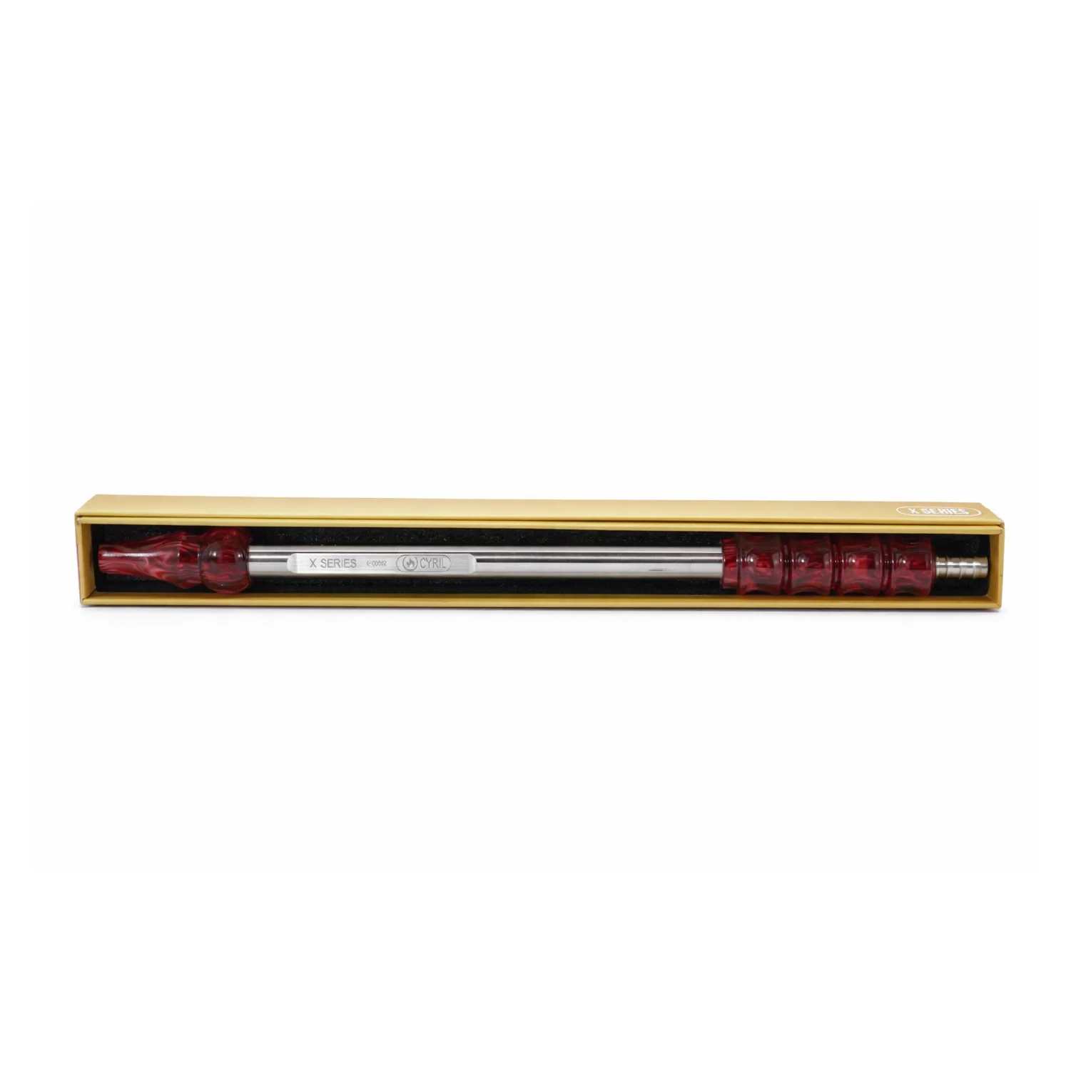 Cyril X-series handle- Resin Lava – silver-packaging