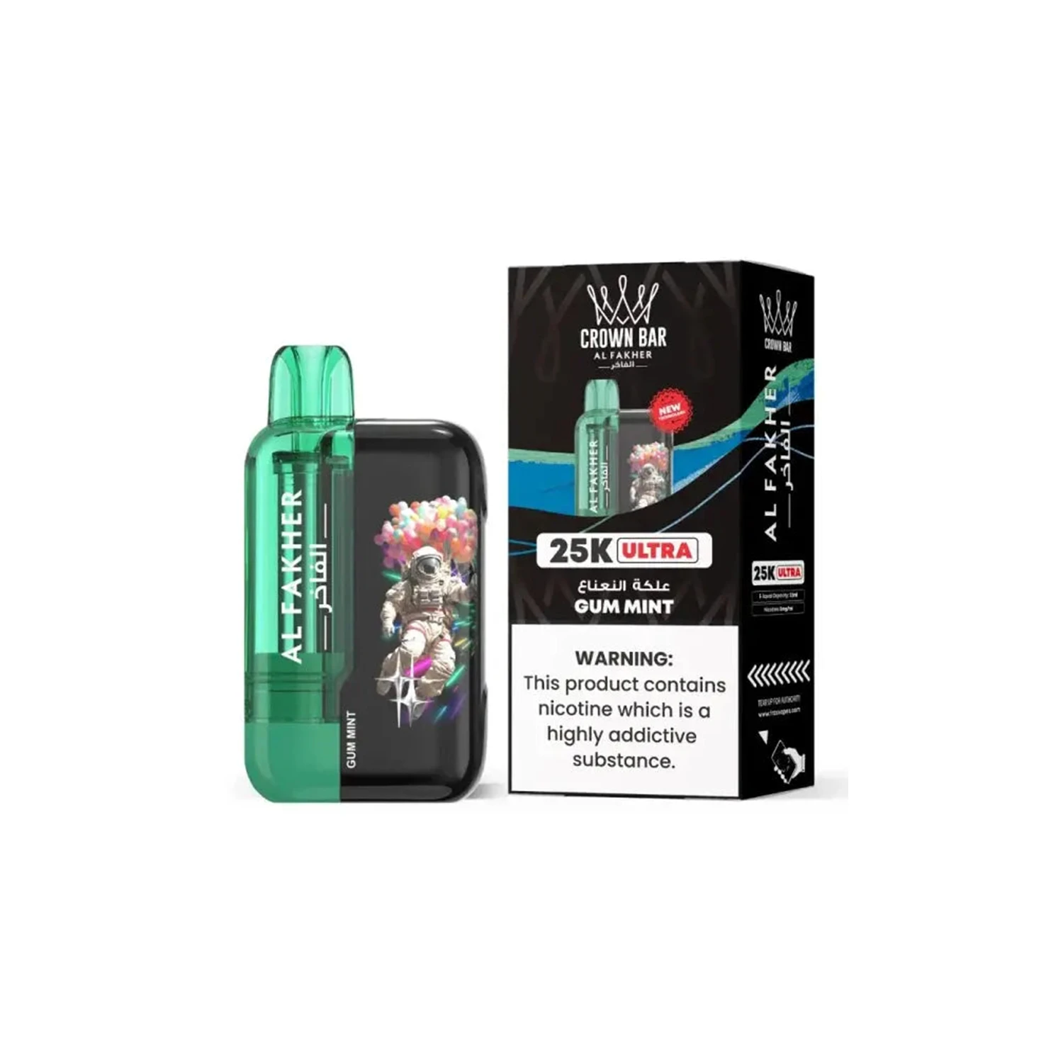 Al Fakher Crown Bar Vape 25K-gum-mint