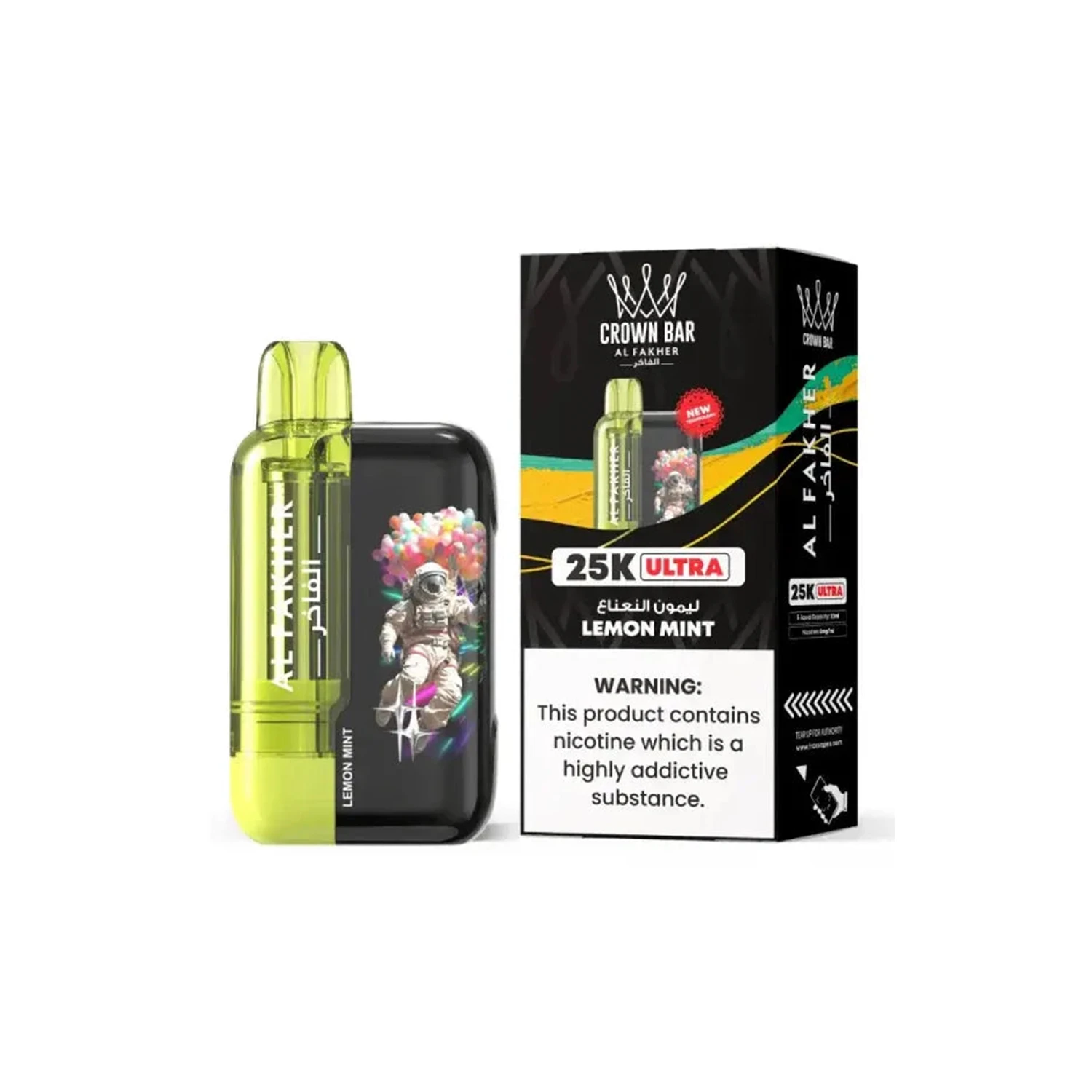Al Fakher Crown Bar Vape 25K-lemon-mint