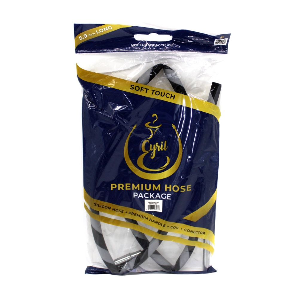 Hose Set Stripe Hookah Grey