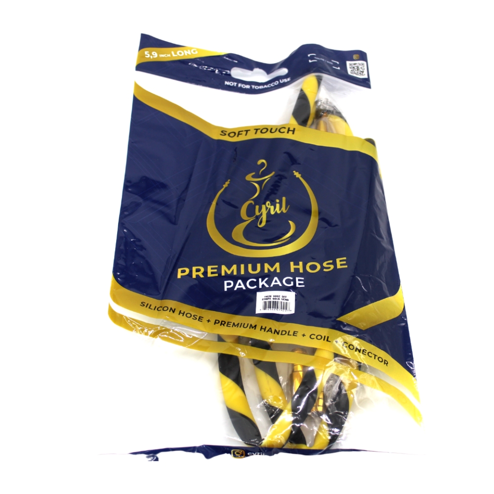 Hose Set Stripe Hookah yellow