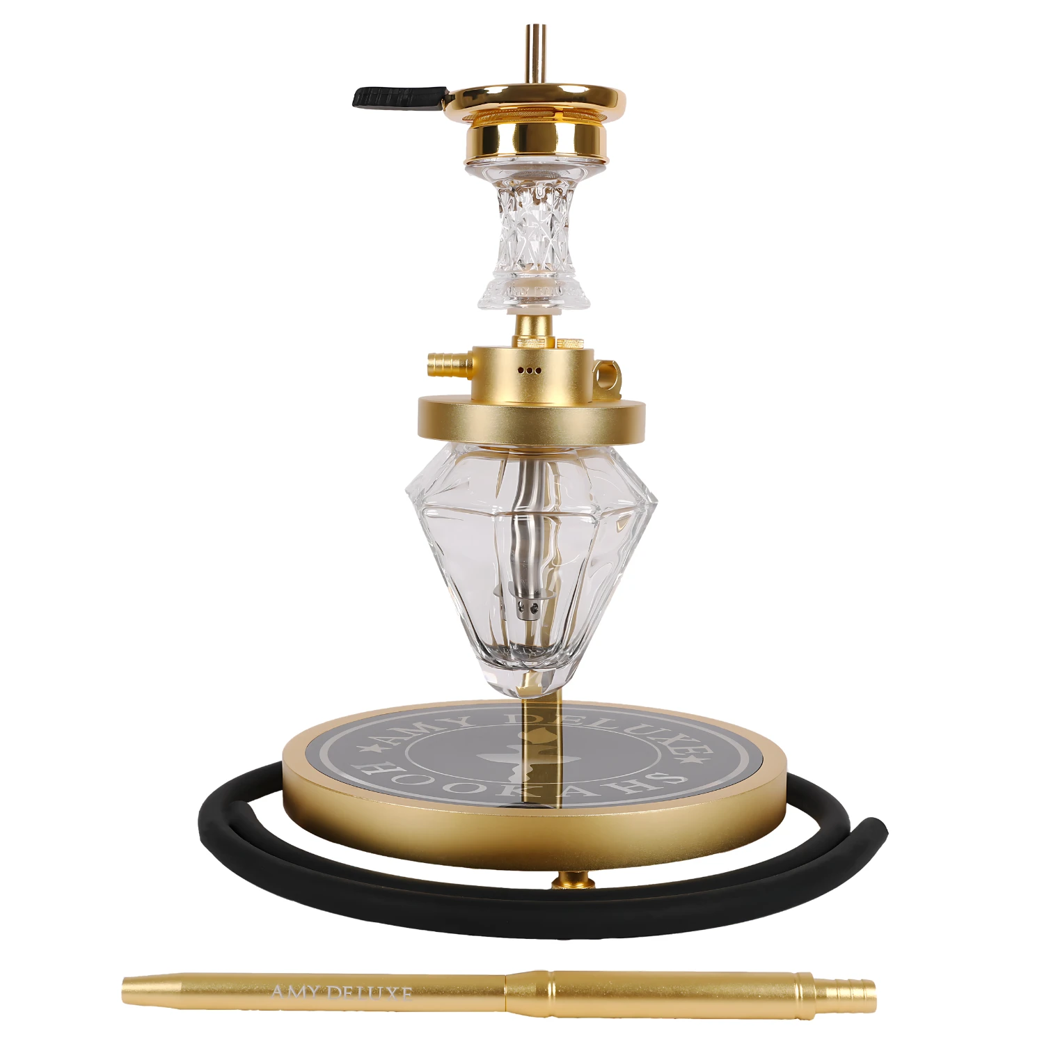[ADSH-BL] Amy Deluxe Alu Crystal 1500 Hookah (Black)
