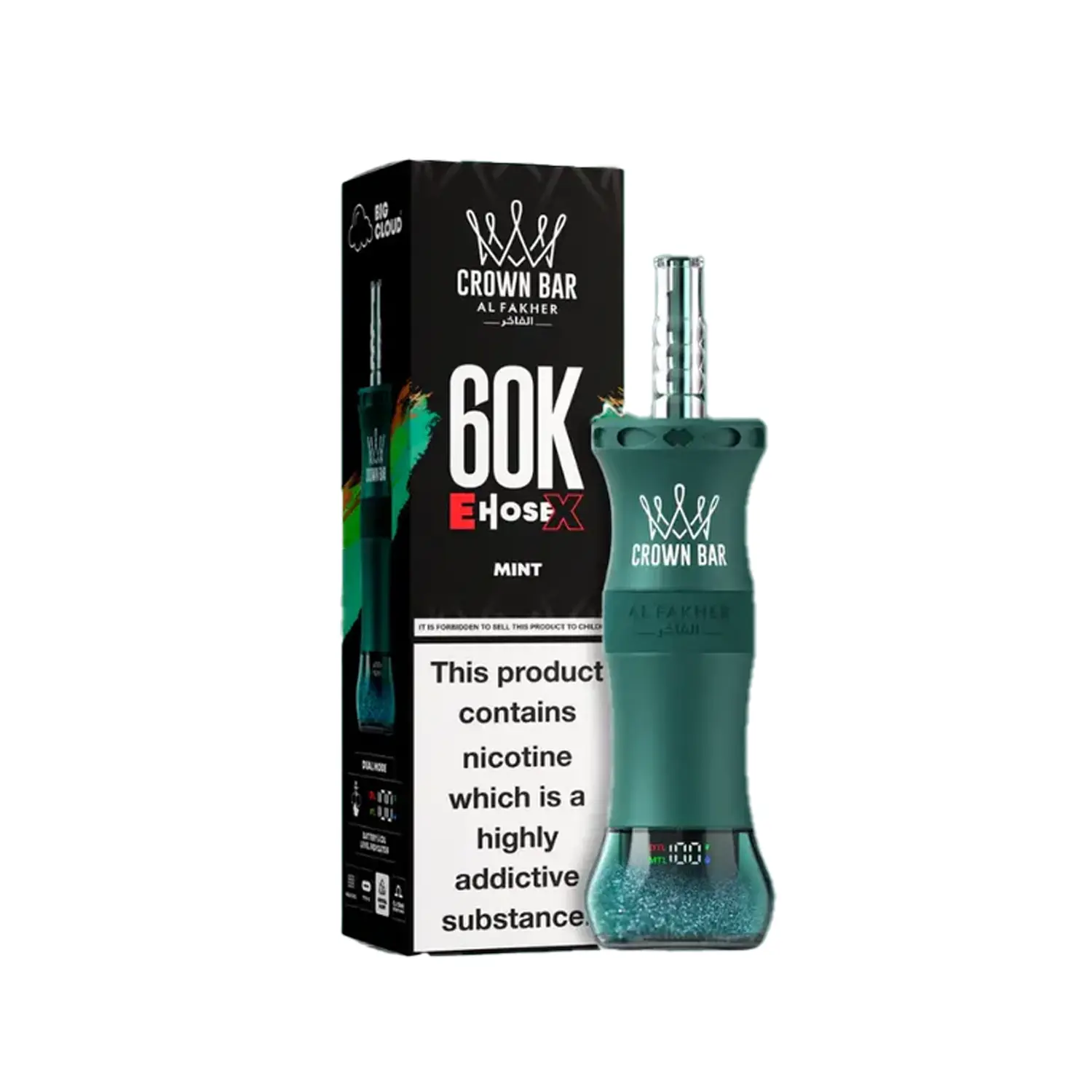 [CROWN60K-MT] Al Fakher Crown Bar 60K E-Hose X Disposable (Mint)