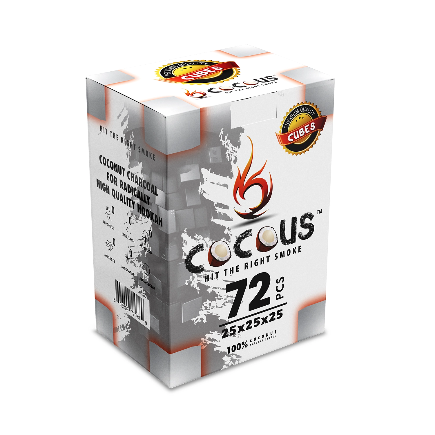 Cocous Charcoal 25mm - 1kg 72pcs