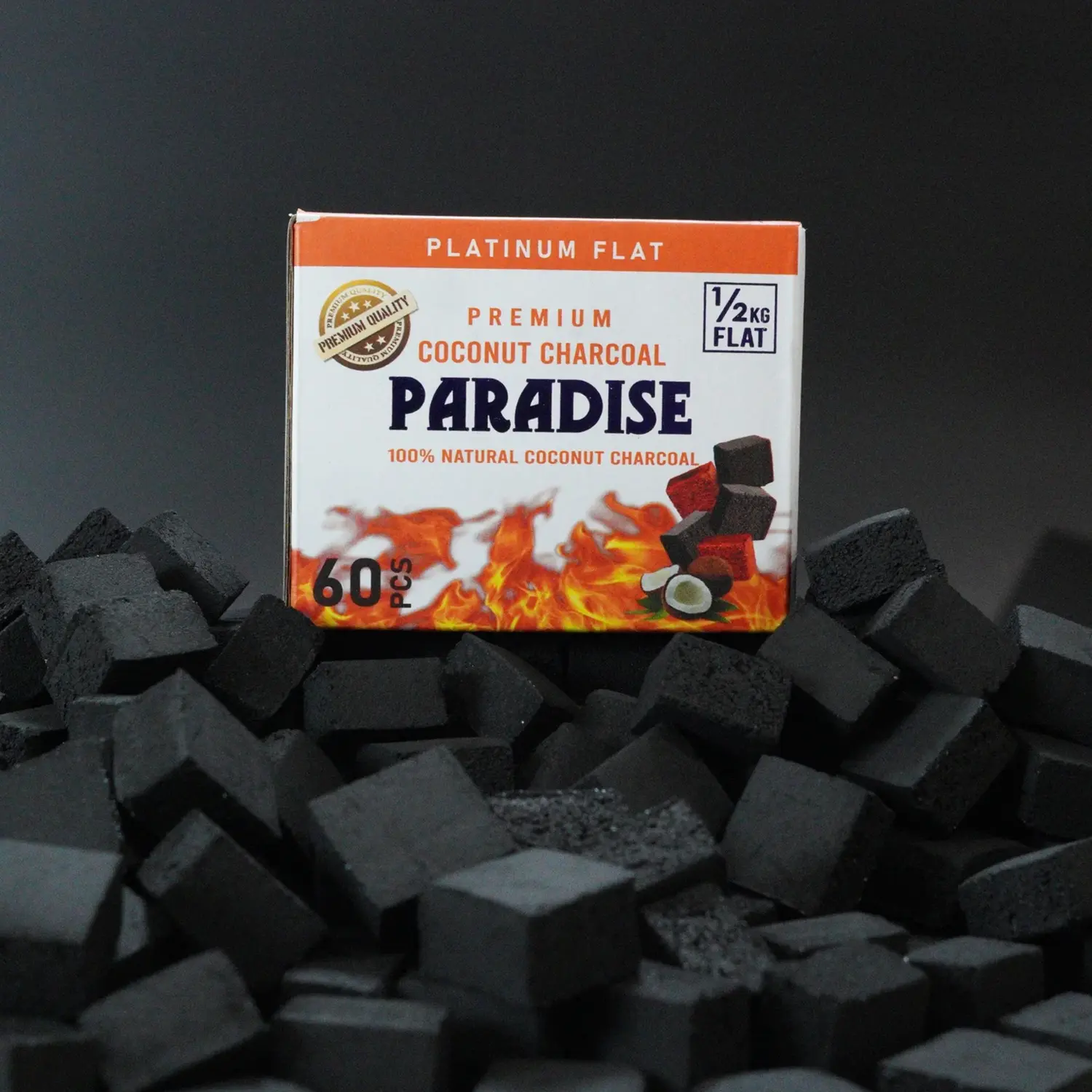 [PARADISE64PCS] Paradise Coconut Charcoal Flats 1/2 Kg 25x15mm