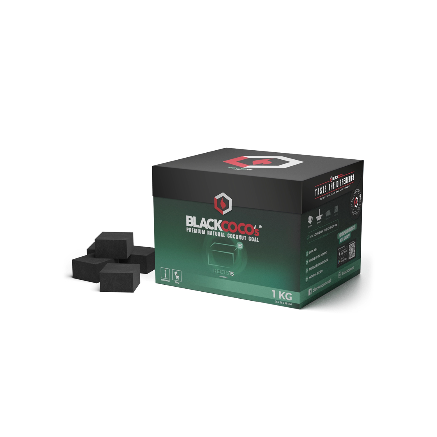 [BC1510-RECTS15] BlackCoco's Charcoal RECTS15 Box 1kg