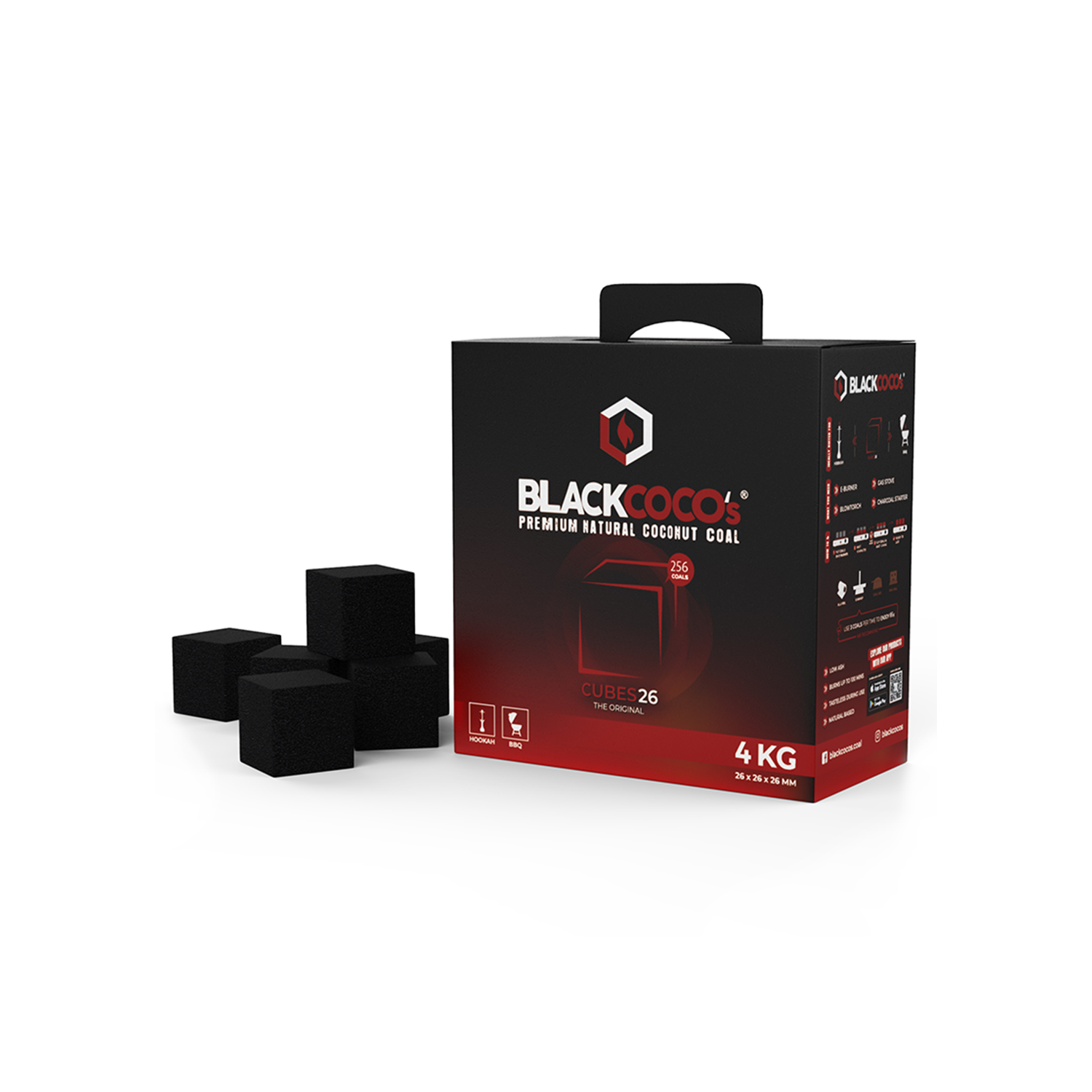 [BC1130-CUBES26] BlackCoco's Charcoal CUBE 26 SmartBox 4kg Bundle