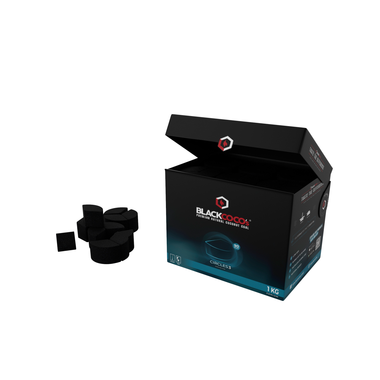[BC2210-CIRCLES3] BlackCoco's Charcoal CIRCLE3 Box 1Kg