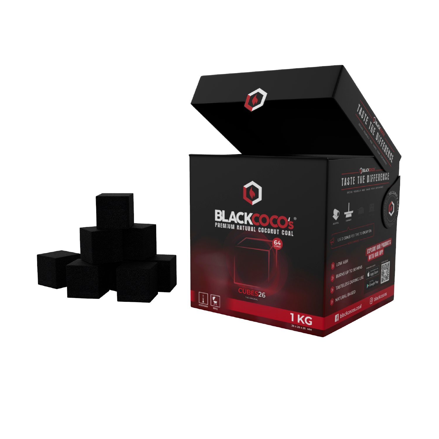 BlackCoco's Charcoal CUBE 26 Box 1kg