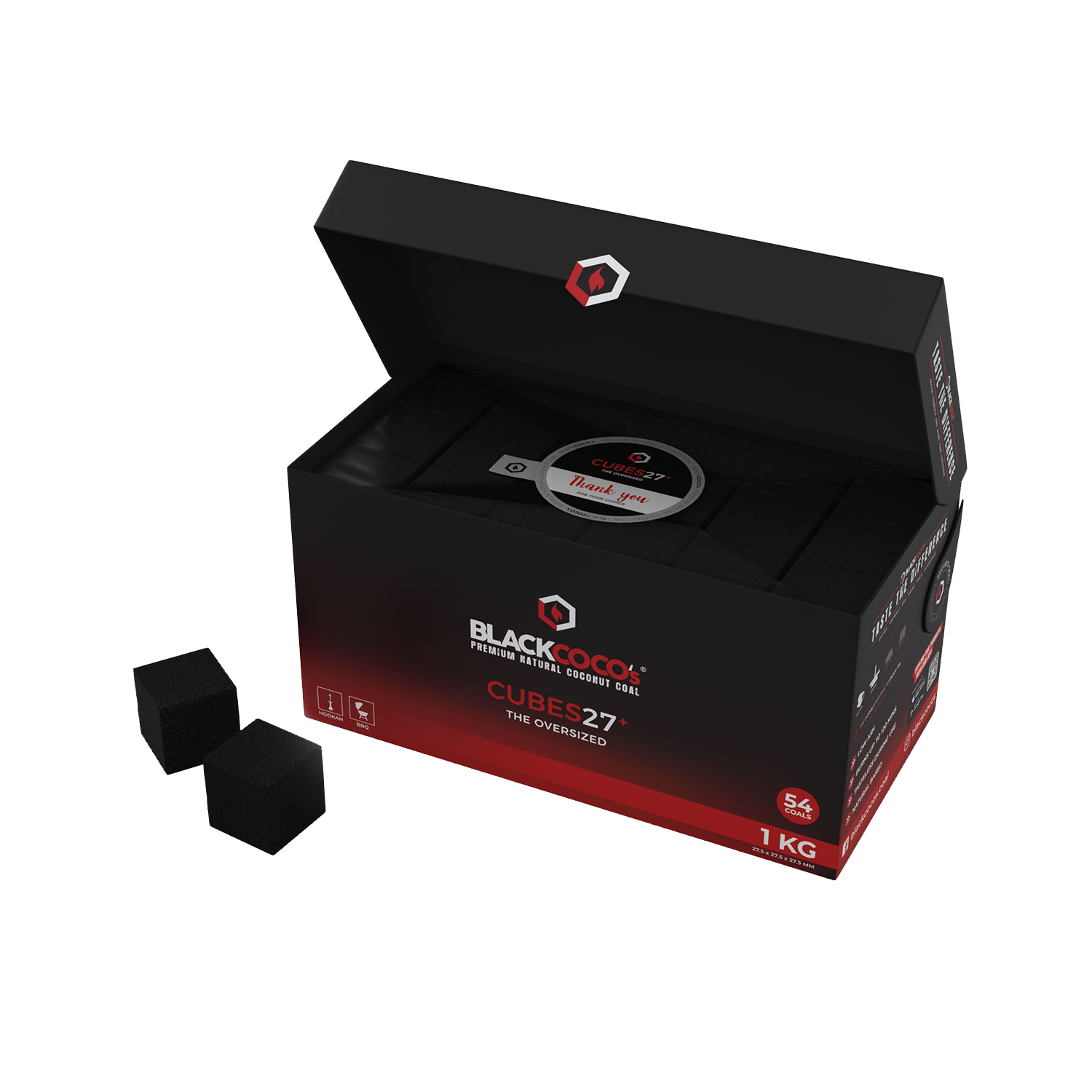 BlackCoco's Charcoal CUBE 27+ Box 1kg