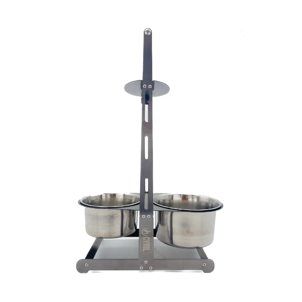 [Cyr-4074] Cyril Double Bowl Charcoal Basket (Black)