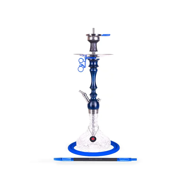 [10101-BUTR] Amy Deluxe Bohemian Cut Hookah 101.01 (Blue Transparent)